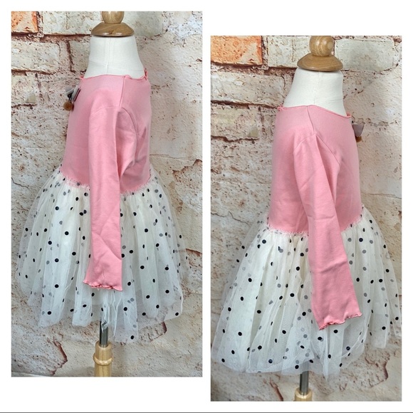 FIRM•BOUTIQUE NWT Pink Polka Dot Tulle Ballerina Dress LAST 1! - Picture 4 of 10
